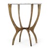 Christopher Knight Home Lexie Boho Glam Handcrafted Marble Top Side Table White/Antique Brass: Elegant Round Accent Table for Living Room - 3 of 4