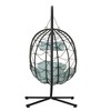 Skran Egg Chair with Stand Indoor Outdoor Swing Chair Patio Wicker Hanging Egg Chair Hanging Basket Chair with Stand - 4 of 4