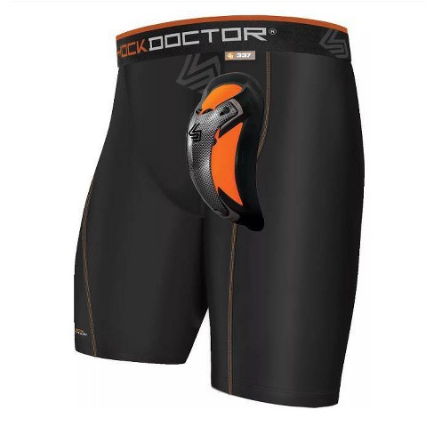 Shock Doctor Ultra Pro Boxer Compression Shorts w/ Ultra Carbon FlexCup -  Black