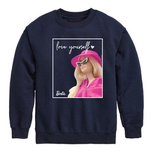 Boys' - Barbie - Love Yourself Graphic Long Sleeve Fleece Sweatshirt - 1 of 4