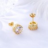 Amy and Annette 14K Gold Crown Earrings with crystals - 2 of 4