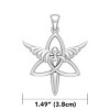 Slickblue Women’s Sterling Silver Angel Pendant Necklace with Celtic Trinity Knot and 18" Chain - 4 of 4