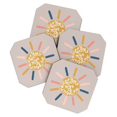 Hello TwiggsYou Are My Sunny Sunshine Set of 4 Coasters - Deny Designs