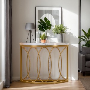 Hommoo 43.3 Inch Half Moon Console Table - 1 of 4