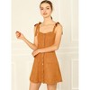 Allegra K Women's Strap Button Down Faux Suede A-Line Mini Overall Dress - 3 of 4