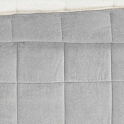 Gray Full Faux Fur Down Alternative Bedding Set