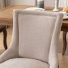 Kumasinova Set of 2 Side Dining Chair, Thickened Fabric Kitchen Chairs with Neutrally Toned Solid Wood Legs & Bronze Nail Head - 4 of 4