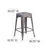 Emma and Oliver 24"H Backless Clear Coated Metal Indoor Barstool with Square Seat - image 4 of 4