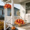 Attop Fall Flowers Artificial for Outdoors Decoration, 2PCS Fake Fall Flowers for Outdoor Planters, Autumn Faux Hibiscus UV Resistant No Fade - 3 of 4