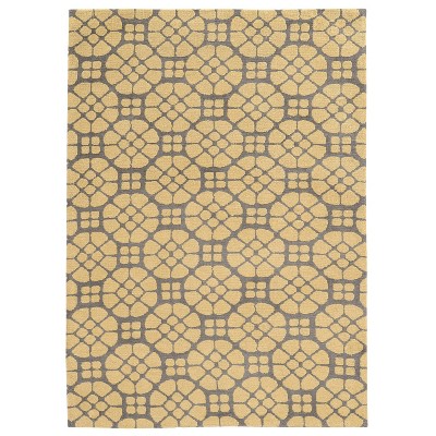 8'x10' GEO Luxuriously Soft Mosaic Area Rug Gray/Butter - Linon