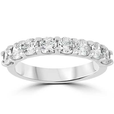 Pompeii3 1 1/2 Ct U Shape Prong Diamond Wedding Ring 14K White Gold
