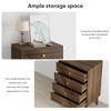 ORRD 4-Drawer Dresser, Modern Wooden Storage Cabinet (Walnut) Suitable for Living Room, Bedroom, Corridor - 4 of 4