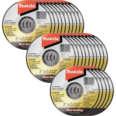 Makita B-46165-25 5 in. x .032 in. x 7/8 in. Ultra Thin Cut-Off Grinding Wheel (25-Pack)