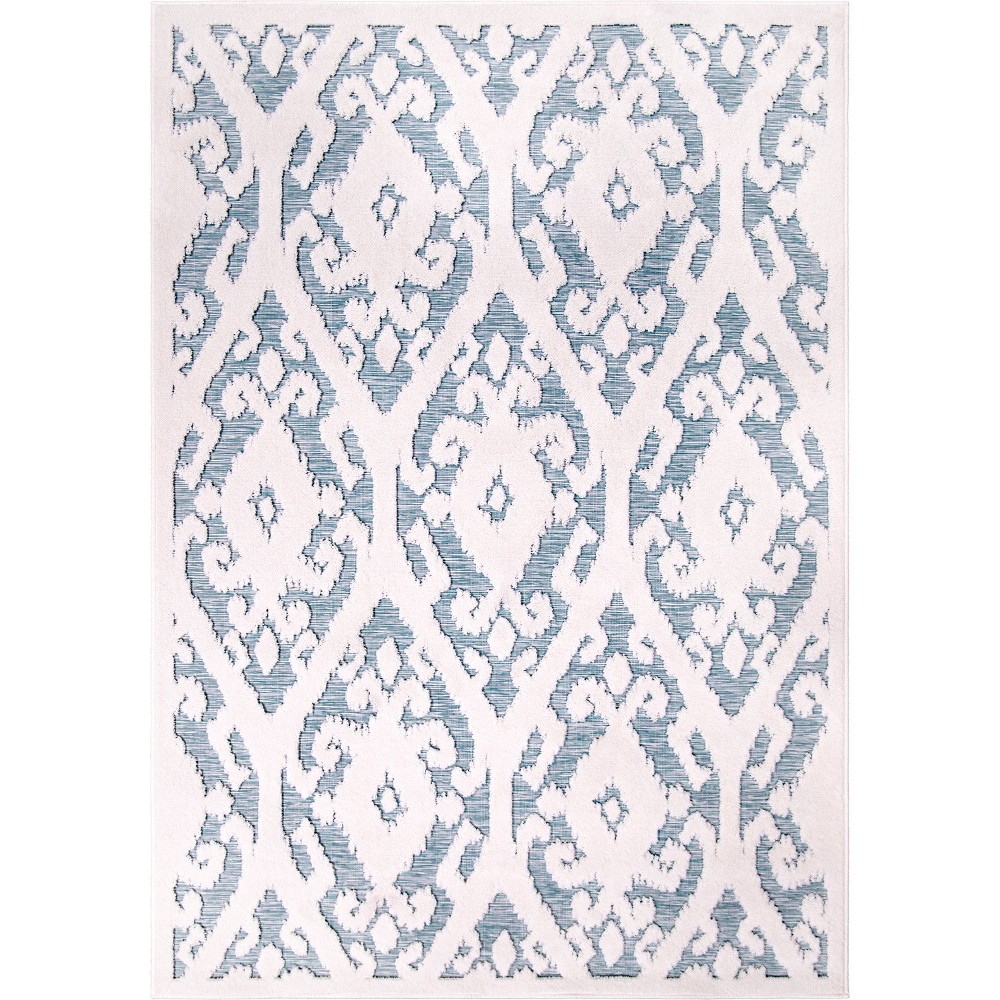 9'x13' Toscana Ikat Outdoor Rug Neptune Blue - Orian