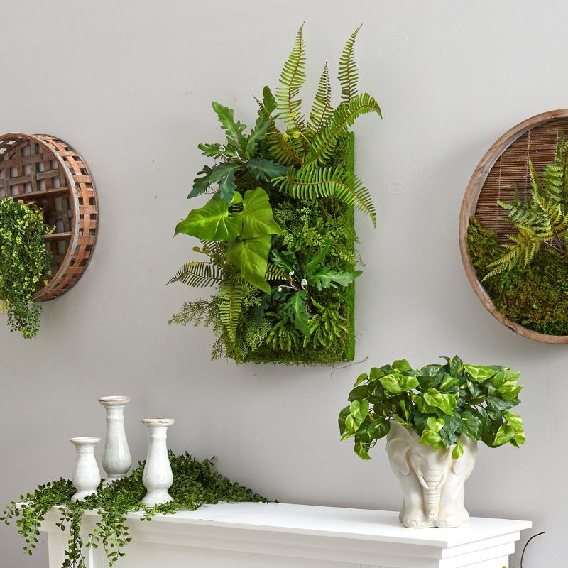 Nearly Natural 24-in x 16-in Mixed Foliage Artificial Living Wall, 3 of 5
