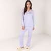 Anna-Kaci Lounge Women's Long Sleeve Button Front Pajama Set with Contrast Piping Trim - 2 of 4