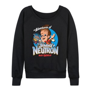 Women's - Jimmy Neutron - Boy Genius Lightweight French Terry Wide Neck Long Sleeve Shirt - 1 of 4