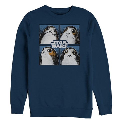 Men s Star Wars The Last Jedi Porg Square Sweatshirt Navy Blue Medium Target