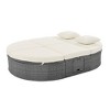 Nestfair Wicker Outdoor Patio Day Bed with Adjustable Backrest and Cushions Beige - 3 of 4