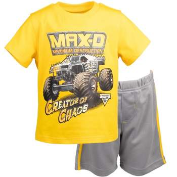 Monster Jam Graphic T-Shirt and Shorts Outfit Set Little Kid to Big Kid