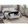 VYNXARIA-Velvet White Fabric Storage Bench with Wood Legs For Living Room Bedroom Indoor - 3 of 4