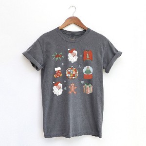 Simply Sage Market Women's Christmas Collage Short Sleeve Garment Dyed Tee - 1 of 2