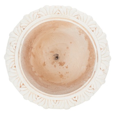 Paul Off-White Resin Urn Planter for Outdoor Spaces