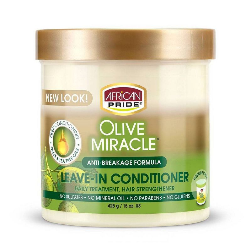 African Pride Olive Miracle Anti-Breakage Leave -In Conditioner Cream - 15oz, 1 of 7