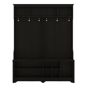 NicBex 60 inch Hall Tree for Hallway,Coat Rack with Metal Hooks and Storage Space,Entryway Furniture for Hallway,Living Room,Bedroom,White/Black - 1 of 4