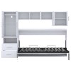 YOOCOZZ Twin Size Murphy Bed with Open Shelves and Storage Drawers,Built-in Wardrobe and Table - White - 3 of 4
