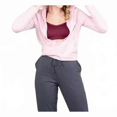 Women's Long Sleeve Cropped Criss Cross Hoodie - Body Wrappers