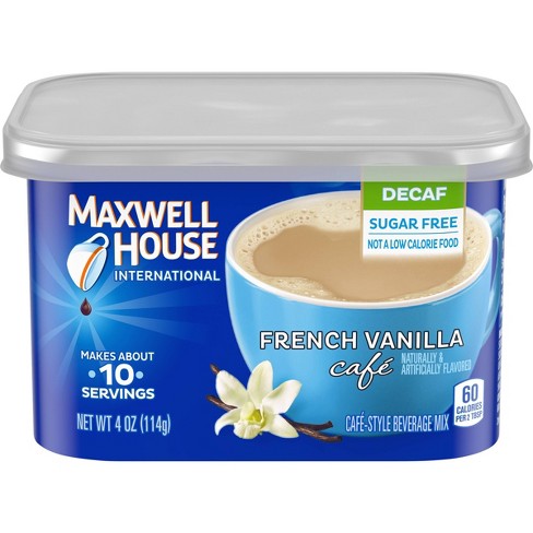 Maxwell House International French Vanilla Caf Light Roast Sugar Free Decaf Instant Coffee Mix 4oz Target