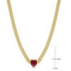 EVERLY JEWELRY | Brass 2.9 CT TGW Heart-Shape Red Cubic Zirconia Necklace- 18 inch - 4 of 4