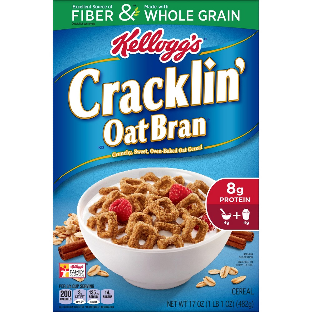 UPC 038000045301 Kellog's, Cracklin' Oat Bran, 17 Oz