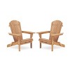 Folding Adirondack Chair Set Of 2,Wooden Outdoor Adirondack Chair With Armrests,All-Weather Adirondack Chair For Patio,Garden-Cuddlewood - 3 of 4
