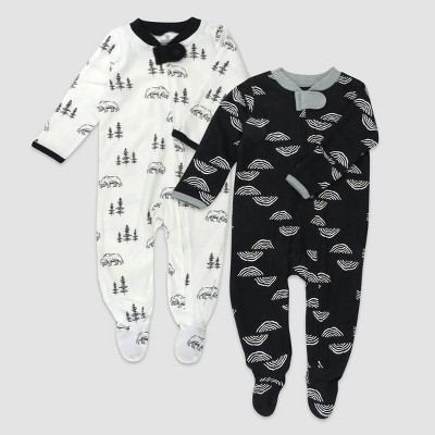 Image of Honest Baby 2pk Organic Cotton Rainbow Sleep N' Play - Newborn