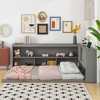CAVINAS Full Size Platform Bed Frame with L-shaped Bookcases,Storage Floor Bed for Kids Room,Bedroom - 3 of 4