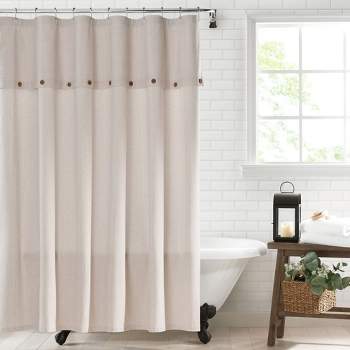 Farmhouse Living Homestead Stripe Fabric Bathroom Shower Curtain
