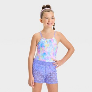 Girls' Water Tie-Dye Design One Piece Swimsuit Set - Cat & Jack™ - 1 of 4