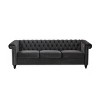 KWPZQEB Chesterfield Sofa, Retro Style 3 Seater with 3 Upholstered & Rolled Arm, Modern Tufted Couch 3 Seater for Living Room, Bedroom, Apartment - 4 of 4