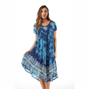 Riviera Sun Batik Tie Dye Summer Dress Beach Cover Up - 1 of 3