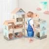 Costway Wooden Corner Dollhouse Playset with 41 Pieces of Furniture and Accessories - 2 of 4