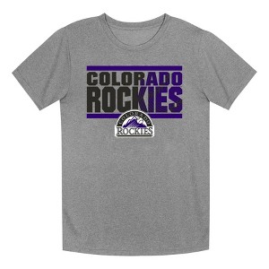 MLB Colorado Rockies Boys' Gray Poly T-Shirt - 1 of 1