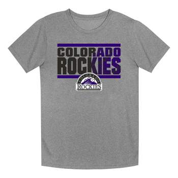 MLB Colorado Rockies Boys' Gray Poly T-Shirt