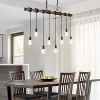 JONATHAN Y Rhys 40" 8-Light Driftwood Iron LED Linear Chandelier with Height Adjustable Bulbs: ETL Listed, Rustic Style, No Shade - 2 of 4