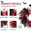 20" Halloween Wreath for Front Door, Halloween Artificial Wreath with Spider, Scary Skull, Rose - 4 of 4