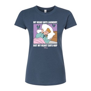 Women's - Disney - Head Says Laundry, Heart Says Nap Fitted Graphic T-Shirt - 1 of 3