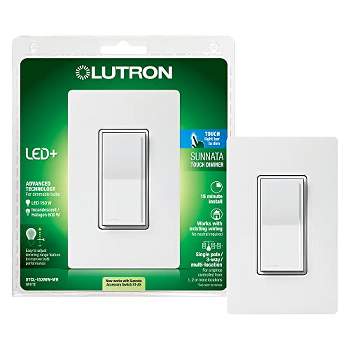 Lutron Sunnata Touch Dimmer Switch with Wallplate with LED+ Advanced Technology 3 Way/Multi Location,STCL-153MW-WH, White