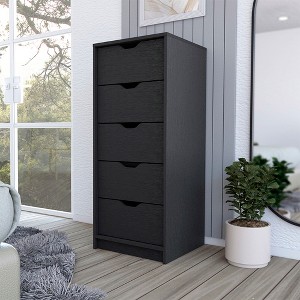 RISOKEYS 5 Drawer Chest,Wooden Tall Dresser Storage Dresser Cabinet,Office Organization and Storage,Bedroom Furniture,for Living Room,Entryway - 1 of 4