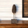 HomeRoots 11" Golden Brown Resin Pinecone Tabletop Sculpture - 2 of 4